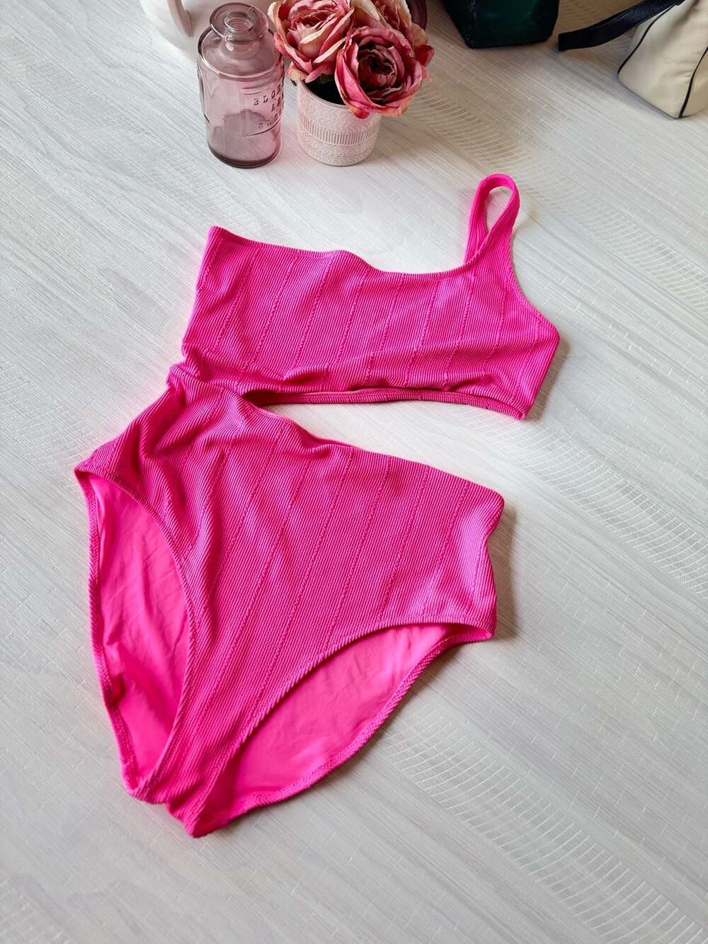 Aerie One Piece Full Coverage Swimsuit Hot Pink Size XL
